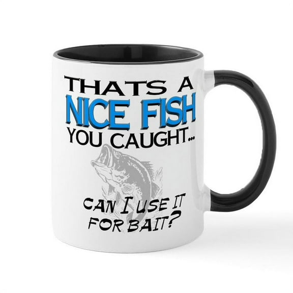 CafePress - Nice Fish Mug - 11 oz Ceramic Mug - Novelty Coffee Tea Cup