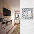 thumbnail image 5 of Yayeee Rocker Switch Wall Plate 3-Gang 6.5"x4.6" Home Decorative Outlet Cover, Light Blue Shimmering Pattern, 5 of 6