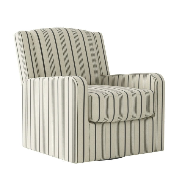 Homesvale Swivel Club Chair, Linen Woven Stripe