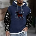 thumbnail image 1 of Sudadera con capucha para hombre, estilo casual, con cuello redondo, estampado, manga larga, blusa de poliéster, 1 of 5