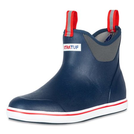 Xtratuf Men's 6" Navy Ankle Deck Boots w/ Full Rubber Construction - Size