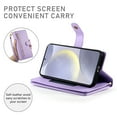 thumbnail image 2 of Crossbody for Samsung Galaxy S24 FE Phone Case Wallet with Card Slots Zipper Pocket, PU Leather Magnetic Lanyard Wrist Strap Purse Cover with Flip Stand for Samsung Galaxy S24 FE Women Girls, Purple, 2 of 9