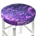 thumbnail image 3 of Fotbe Purple Bubble Abstract Art Stool Covers Round,Waterproof Round Bar Stool Covers Bar Chair Covers Washable Stool Cushion Slipcover for 12-14 Inch Chair-13 inch, 3 of 7
