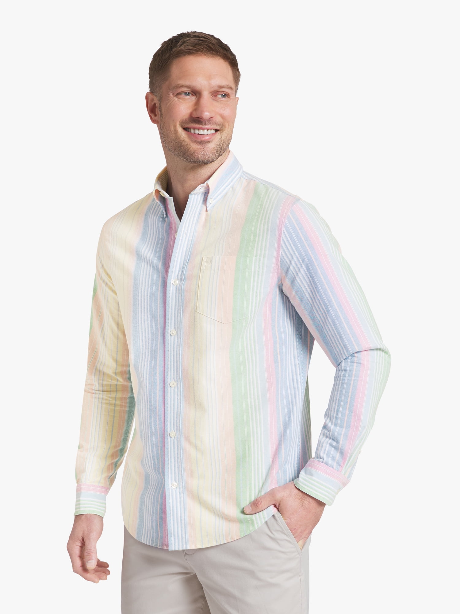 Chaps Men's & Big Men's Long Sleeve Oxford Woven Shirt, Sizes S-3XL