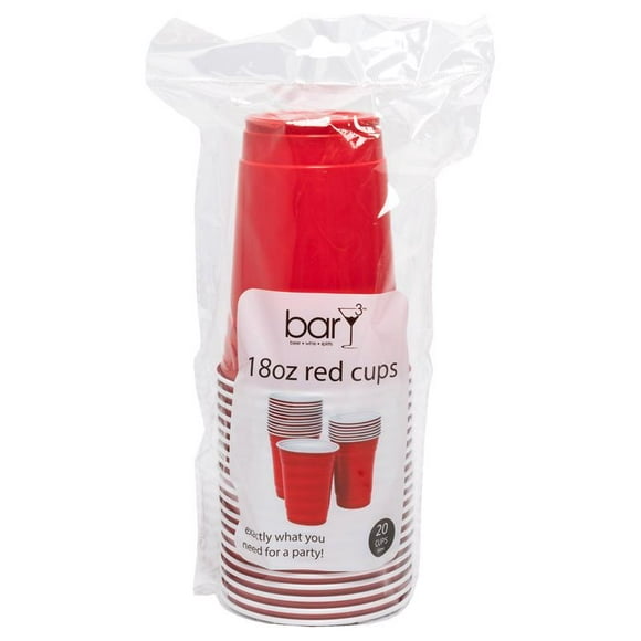 Vaso Blueoco BarY3 530 ml, plástico rojo, 20 unidades