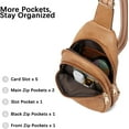 thumbnail image 3 of Small Sling Bag for Women Leather Crossbody Bags Fanny Pack Chest Bag for Travel, 3 of 8