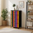 thumbnail image 7 of Boho Dresser for Bedroom with 4 Storage Drawers Mexican Blanket Stripes for Cinco de Mayo Mexican Chest of Drawers Steel Framed Fabric Closet Organizers for Entryway, 7 of 7