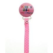 Pink Kisses Pacifier Clip