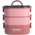 thumbnail image 3 of Lunch Box 2000ML 3-Tier Stackable Bento Case Sealed Leak-proof Meal Box Microwave Safe Portable Students Workers Food Container for Home Office School Camping, 3 of 11