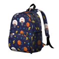 thumbnail image 2 of Basketball and Star Navy Pattern Backpack for School, Cute School Bag with Adjustable Shoulder Straps and Padded Back, 13.8"x11.4"x6", 2 of 5