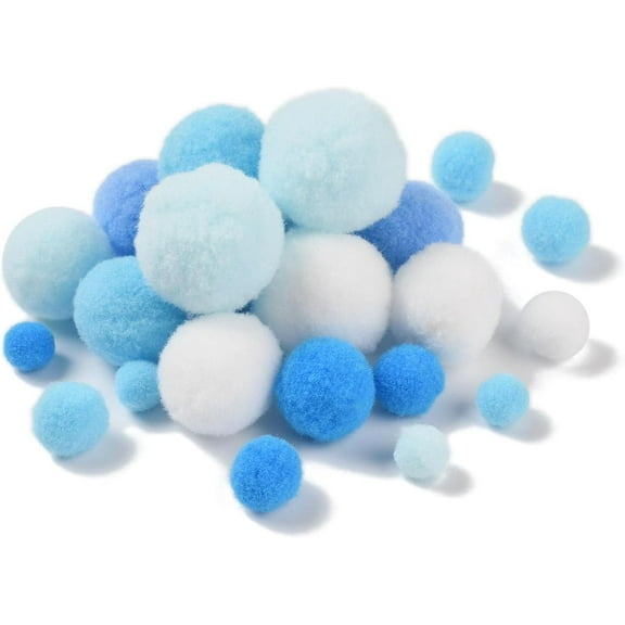 100Pcs Craft Polyester Ball Decoration Light Sky Blue Pom Pom Ball Craft Pom Pom Balls