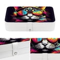 thumbnail image 4 of Cat PU Leather Necklace Organizer Decorative Box with Removable Compartment Portable Necklace Holder, 4 of 6