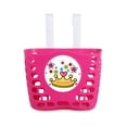 thumbnail image 2 of Kid's Bike Basket, Pink Cute Princess Crown Pattern Bicycle Front Handlebar Basket for Kid Girls, 2 of 6