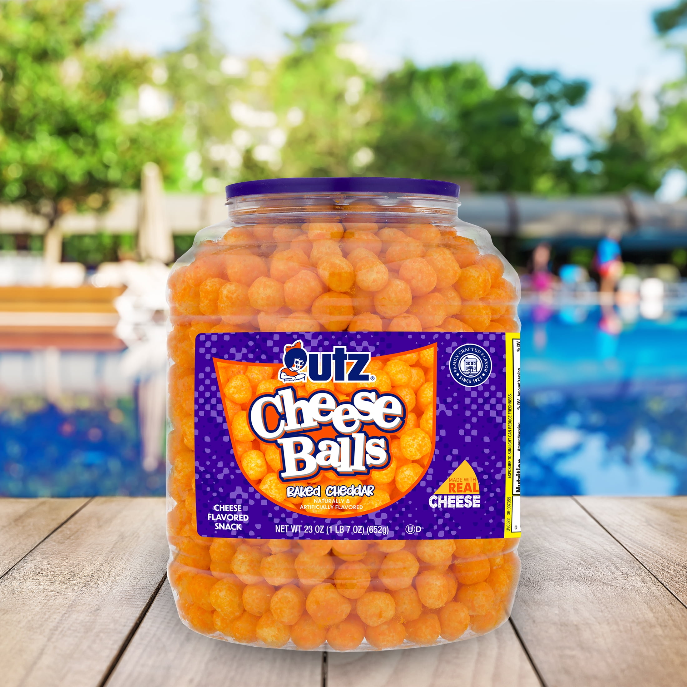  Utz Cheese Balls Barrel, Tasty Snack Baked with Real Cheddar  Cheese, Delightfully Poppable Party Snack, Gluten, Cholesterol and  Trans-Fat Free, Kosher Certified, 36.5 Oz