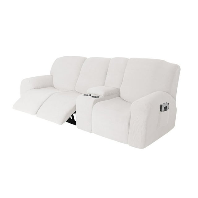 Housse de Fauteuil Inclinable 3 Places 2024 avec Console, Housse Antidérapante pour Animaux, Housse de Fauteuil Inclinable Séparé, Protège-Meubles pour Fauteuil Inclinable