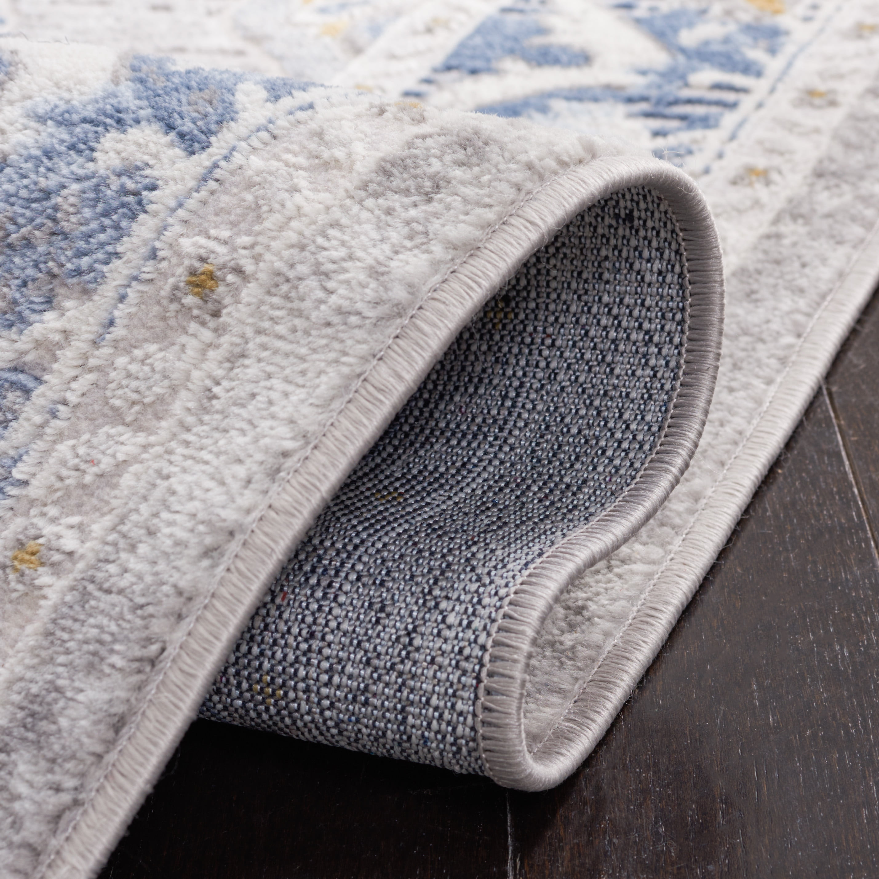SAFAVIEH Palma Robynne Oriental Area Rug, Grey/Blue, 6'7" x 6'7" Round
