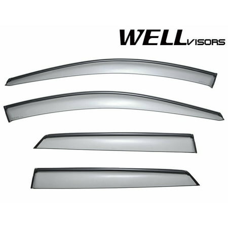WellVisors Replacement 2006-2011 Mercedes Benz Clip-ON Smoke Tinted Side Rain Guard Window Visors Deflectors (Best Window Tint For Mercedes Benz)