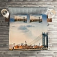 thumbnail image 2 of Ambesonne USA Quilted Coverlet 3 Pcs, Manhattan Bridge in NYC, Queen Size, Multicolor, 2 of 2