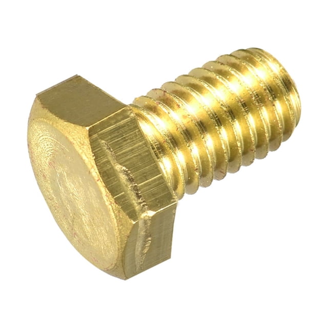 Unique Bargains Brass Hex Bolts, M12x20mm 1 Pack Fully Thread Grade 4.8 Machine Screws