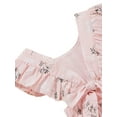 thumbnail image 6 of Bagilaanoe Newborn Baby Girl Rompers Flower Print Fly Sleeve Bodysuit + Headband 6M 12M 18M 24M Infant One Piece Jumpsuit, 6 of 9