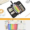thumbnail image 5 of FORMRS Pencil Case with 3 Compartments Zipper Pouch, Elementary School Level and up, Black Moon, 5 of 8
