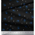 thumbnail image 2 of Soimoi Black Cotton Voile Fabric Triangle & Star Print Fabric by the Yard 42 Inch Wide, 2 of 3