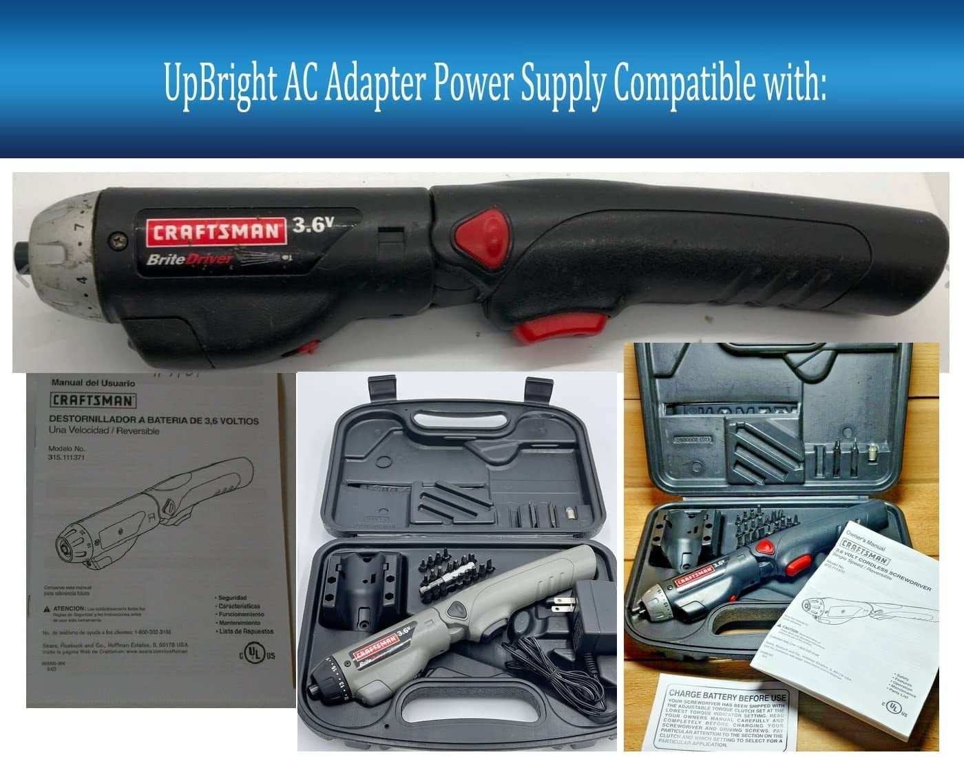Craftsman 3.6 volt cordless screwdriver charger sales