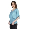 thumbnail image 3 of Moomaya Printed Batwing Tops For Women V-Neck Summer Casual Blouse Fashion Tunic, 3 of 8
