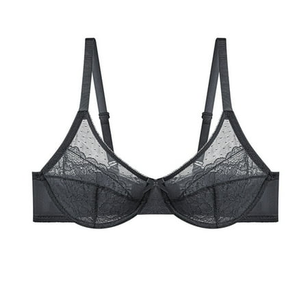 WCJM Thin Breathable Underwear For Women With Small Chest And Flat Chest Showing Big Gathered Outward Expansion Anti Drooping No Bra Balconette Bras Grey Seamless wireless designs for all-day ease