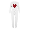 thumbnail image 4 of Pisexur Ensembles 2 Pcs pour Femmes Automne Tendance Imprimé Cœur Chandails en Molleton Col Rond Pantalons Jogger Survêtements Femmes Tenues 2 Pcs Décontractées Surdimensionnées pour Entraînement Voyage Vacances, 4 of 4