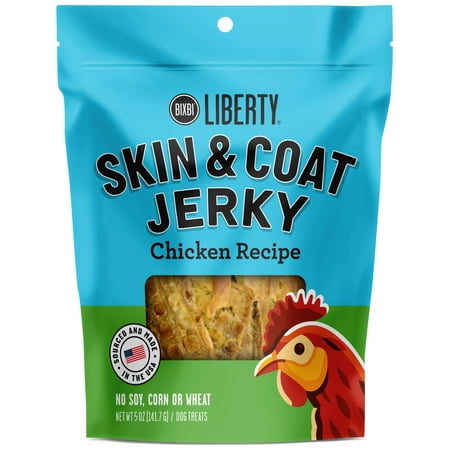 UPC: 0856452005038 | BIXBI Liberty Functional Jerky Skin & Coat Chicken flavored Jerky Treats for Dogs 5 oz