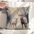 thumbnail image 6 of deer snow forest linen throw pillowcase decoration pillowcase gifting preferred 20x20 inch cushion cover 2 sets sofa pillowcase sofa bedroom living room car, 6 of 8