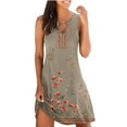 thumbnail image 2 of EGNMCR Robes de Fête pour Femmes Femmes Décontracté Ample Été Robe Débardeur à Imprimé Floral Ajourée Robe de Plage Sans Manches Robes, 2 of 5