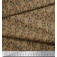 thumbnail image 2 of Soimoi Brown Cotton Poplin Fabric Insect & Floral Artistic Decor Fabric Printed BTY 42 Inch Wide, 2 of 3
