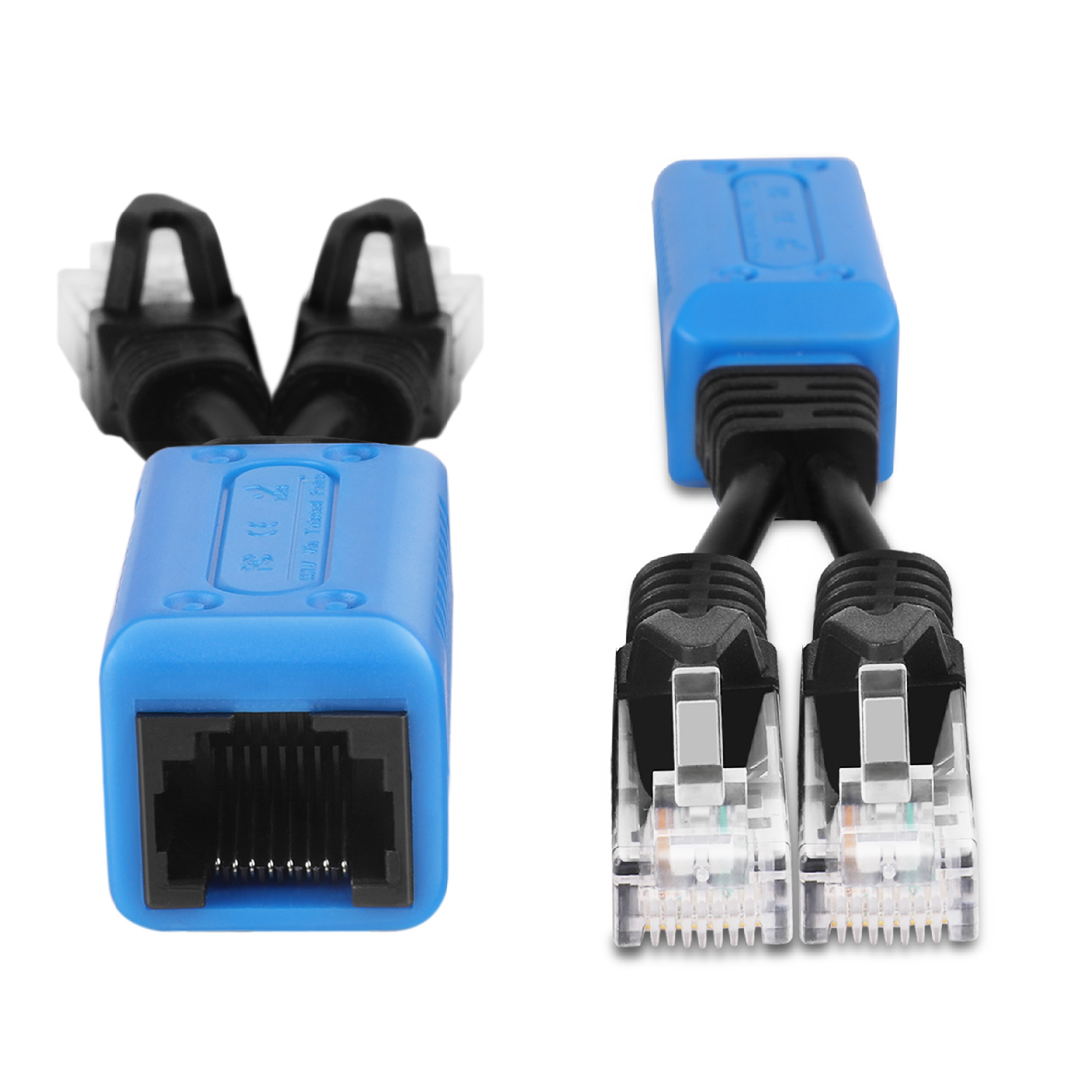 RJ45 Ethernet Cable Combiner / Splitter Kit (1 Pair) - 2 Male to 1 Female POE Data Adapter LAN Ethernet Network Extender Y Splitter Cat5 Cat5e Cat6 UPOE Cable for Surveillance Security Monitoring - image 4 of 7