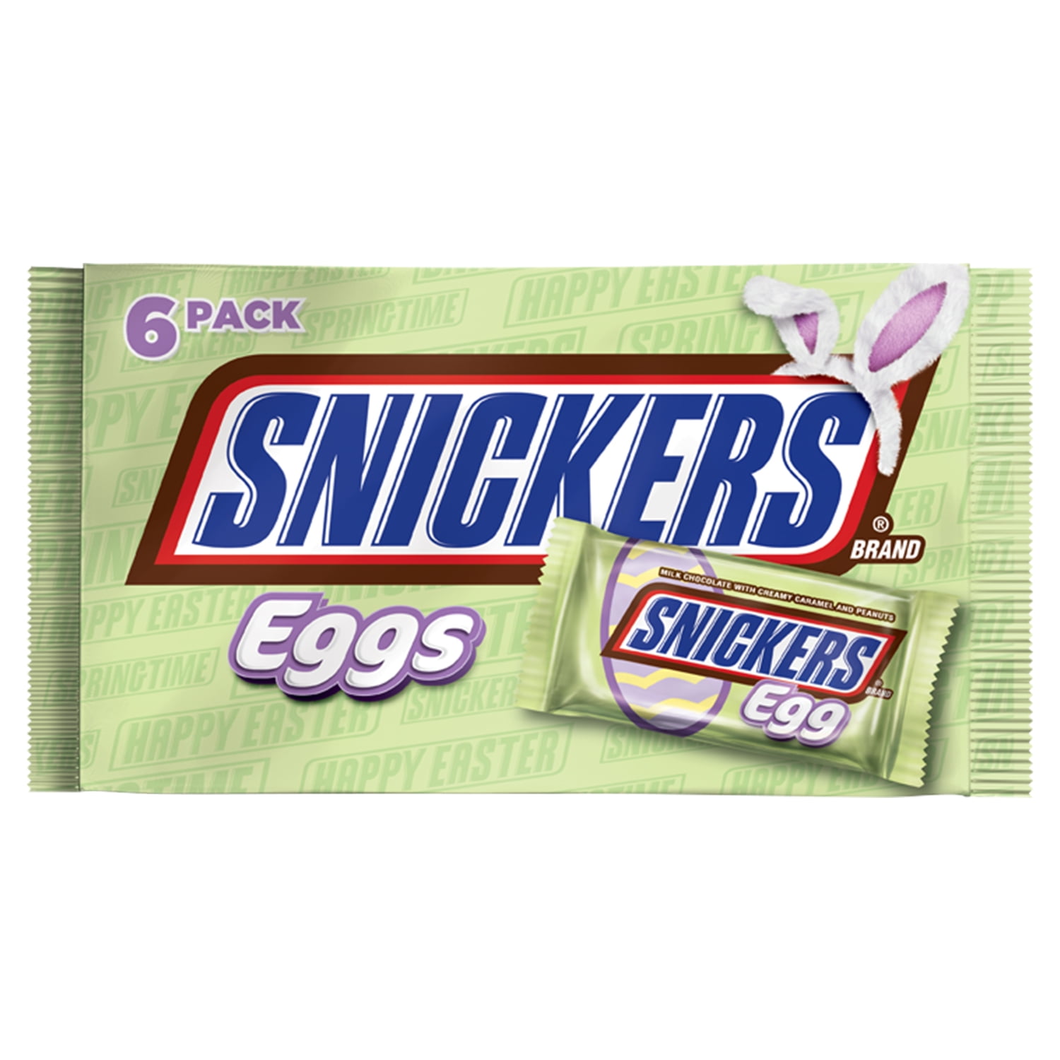 SNICKERS Easter Singles Size Chocolate Candy Bar Eggs 1.1Ounce Bar 6