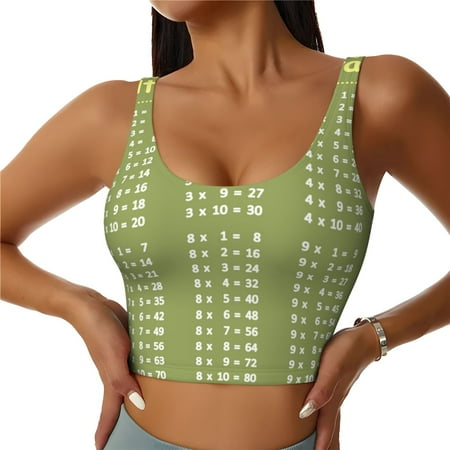 Matuu Multiplication Table1 for Women s Sports Bra - Soft  Comfortable and Breathable Sports Vest for Yoga  Fitness  and Dance-X-Large