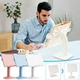 thumbnail image 1 of Soporte de lectura plegable para libros y tabletas - Portalibros de sobremesa de plástico con altura ajustable 35-46cm, bandeja 26x34cm, para casa y oficina, 1 of 2