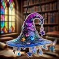 thumbnail image 5 of BNNG Charming Moonlight Witch Acrylic Stained Glass Window Hanging with Gems Sun Catcher Decor Stained Panel Hangings Wall Halloween Decor, Magical Halloween & Gothic Home Decor, 5 of 8
