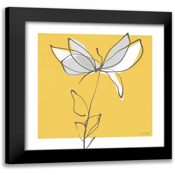 Ruff, Kris 12x12 Black Modern Framed Museum Art Print Titled - Yellow and Gray I