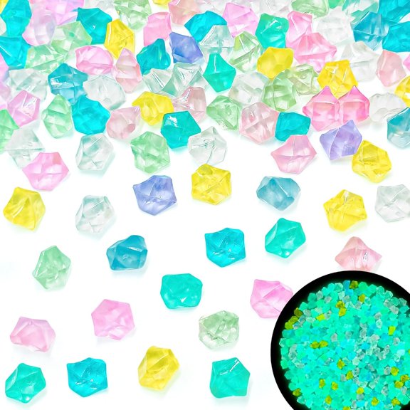 HEZIFQ 200Pcs Glowing Stones Glow in the Dark Rocks Luminous Stones for Aquarium Fish Tank Table Scatters Outdoor Landscaping, Safe Non-Toxic Glow in the Dark Rocks,Color(11 * 14Mm)