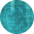thumbnail image 1 of Ahgly Company Indoor Round Oriental Light Blue Industrial Area Rugs, 3' Round, 1 of 4