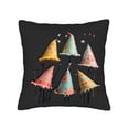 thumbnail image 4 of Set of 2 18x18in Throw Pillow Covers - Festive Black Background with Colorful Floral & Geometric Party Hats Perfect for Couch Bed Car, 4 of 8