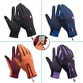 thumbnail image 4 of Guantes de dedos largos para hombre y mujer, de terciopelo, resistentes al viento, impermeables, antideslizantes, térmicos, con pantalla táctil, para exteriores, montañismo, esquí, conducción, 4 of 6