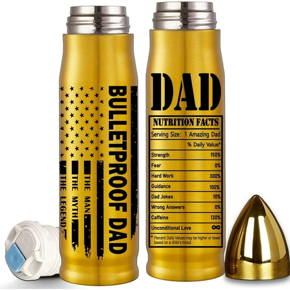 Dad Gifts for Fathers Day from Daughter Wife Son, Unique 17 Oz Best Dad Ever Bullet Tumbler Gifts for Dad Who Wants Nothing, Cool Thermos, Father''s Day Presents for Stepdad, Husband, Papa