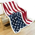 thumbnail image 2 of Sherpa Throw 50'' x 60'' American Flag Fleece Blanket Super Soft Reversible Ultra Plush Blanket for Kids, Toddler, Infant, 2 of 5