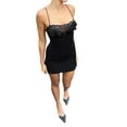thumbnail image 6 of LMLYSoH Women's Bodycon Mini Dress, Sleeveless Spaghetti Strap Lace Patchwork Short Dress, 6 of 9