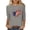 Gray #A, variant on Patriotic T-shirts Women Plus Size USA Flag Printed 3/4 Sleeve 4th of July Tshirts Crewneck Summer Tops (4XL, Purple #A)