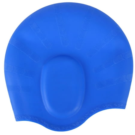 Swim Cap for Long Hair Silicone Swimming Hat with Ear Pockets for Men and (Best Swim Cap To Keep Your Hair Dry)