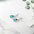 thumbnail image 4 of Gem Stone King 925 Sterling Silver Green Turquoise Black Onyx and White Topaz Dangle Earrings for Women (4.26 Cttw, Gemstone Birthstone, Emerald Cut 9X7MM), 4 of 4